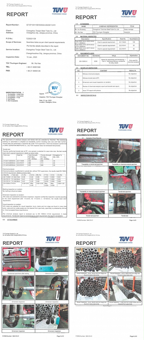 TUV Chemical Analysis Report